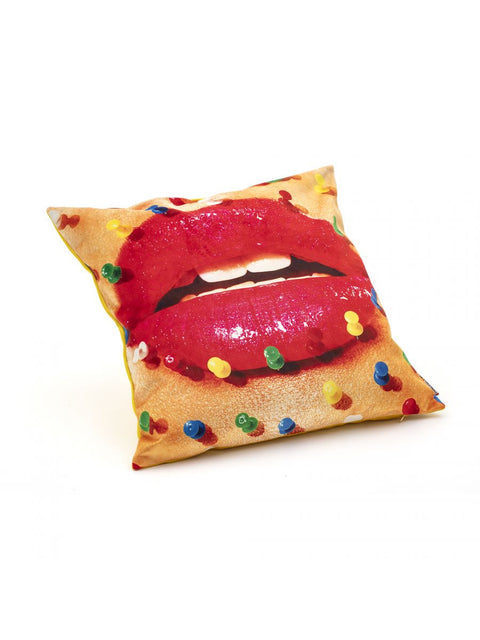 CUSCINO TOILETPAPER 50X50 MOUTHWITHPINS 02330 SELETTI MULTICOLOR