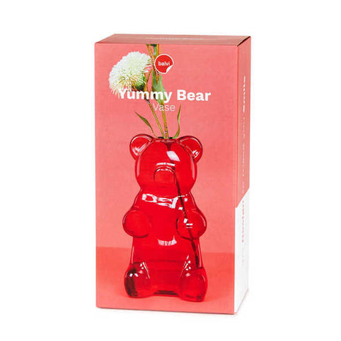 VASO YUMMY BEAR VETRO ART. 27968 BALVI ROSSO