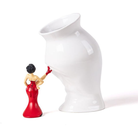 VASO CON STATUETTA IN RESINA CIRCUS LUCY CM. 28 X17,5X28,5 SELETTI ART. 09927