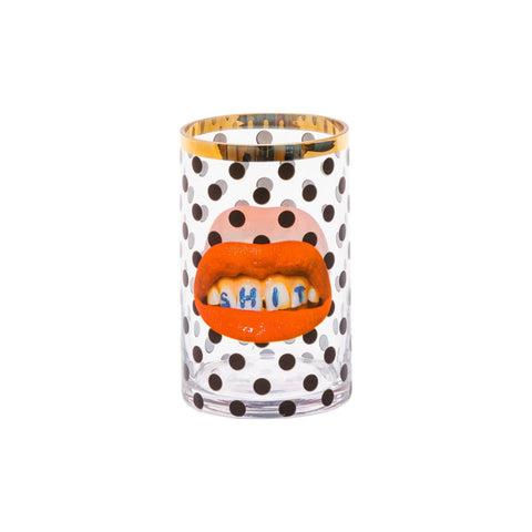 VASO IN VETRO SELETTI TOILETPAPER 10X8 H14 14160 SHIT