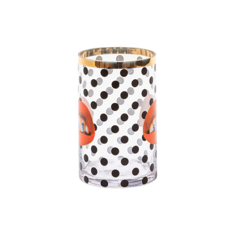 VASO IN VETRO SELETTI TOILETPAPER 10X8 H14 14160 SHIT