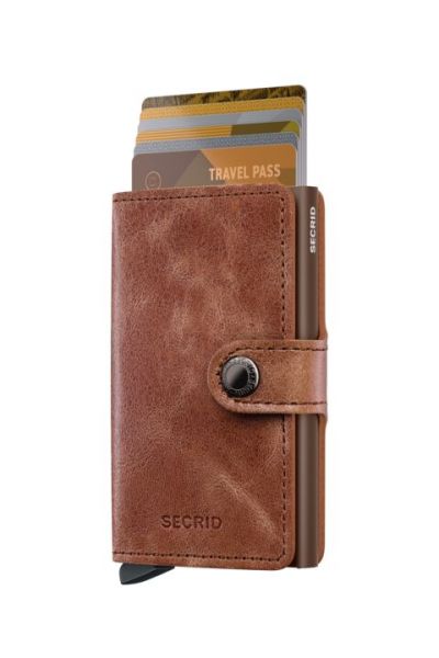 PORTAFOGLIO MINIWALLET VINTAGE COGNAC-BROWN SECRID BROWN