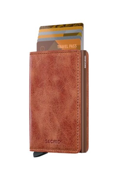 PORTAFOGLIO SLIMWALLET VINTAGE COGNAC-BROWN SECRID BROWN