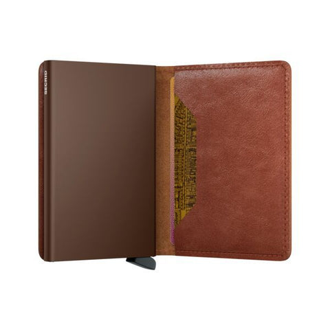 PORTAFOGLIO SLIMWALLET VINTAGE COGNAC-BROWN SECRID BROWN