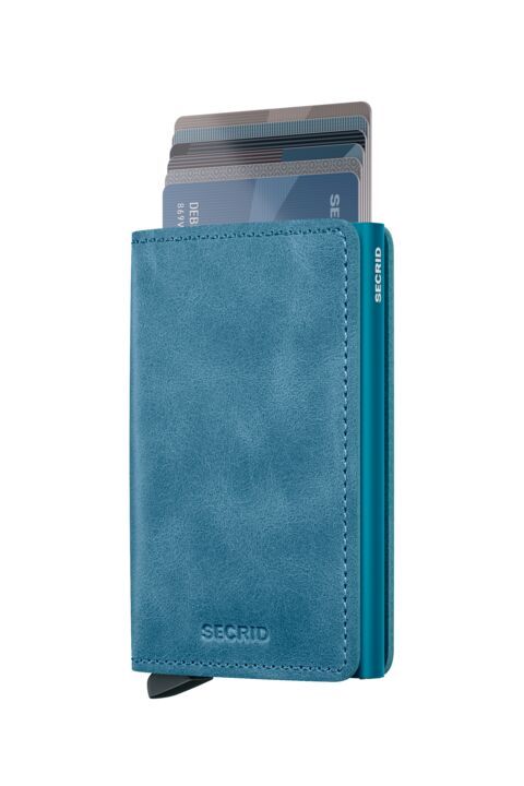 PORTAFOGLIO SLIMWALLET VINTAGE TEAL SECRID BLUE