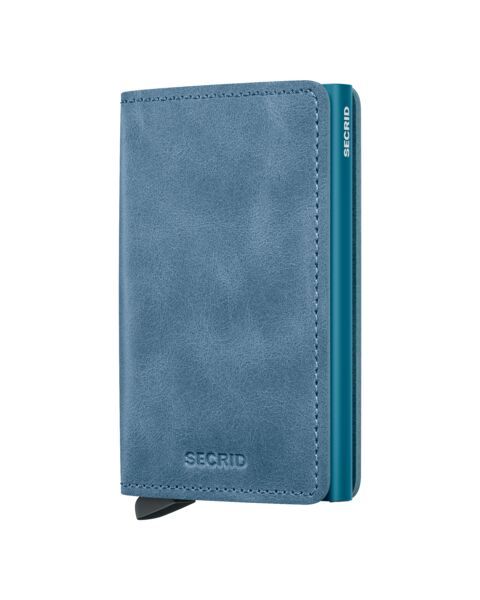 PORTAFOGLIO SLIMWALLET VINTAGE TEAL SECRID BLUE