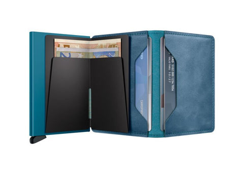 PORTAFOGLIO SLIMWALLET VINTAGE TEAL SECRID BLUE