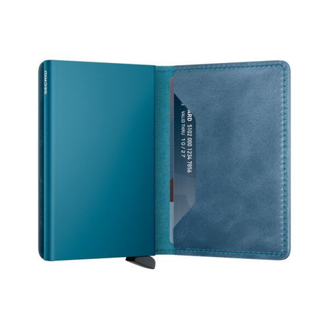 PORTAFOGLIO SLIMWALLET VINTAGE TEAL SECRID BLUE