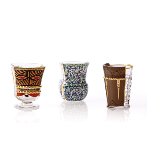 SET 3 GLASSES SELETTI HYBRID RODINIA ART 09180