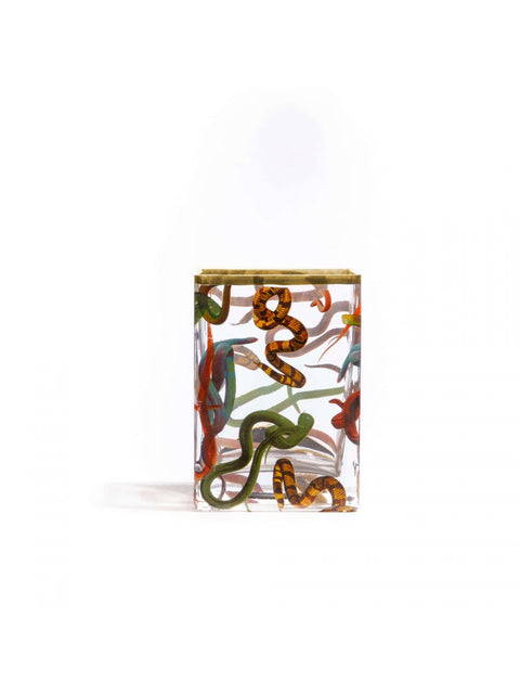 "SELETTI TOILETPAPER GLASS VASE CM. 10X8 H.14 SNAKES ART. 14121"