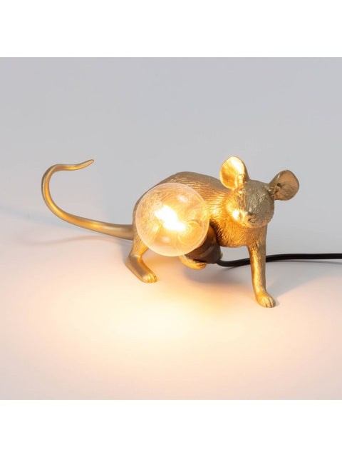 SELETTI LAMP MOUSE GOLD ART 15232