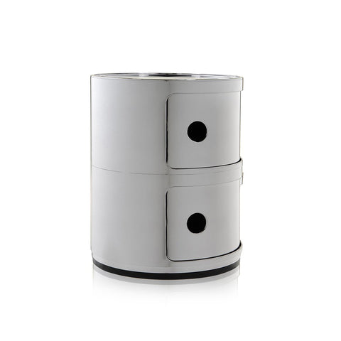 COMODINO COMPONIBILE 2 ELEMENTI CROMATO 5966/XX KARTELL GREY