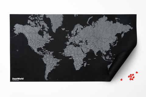 DEAWORLD MAP BY COUNTRIES BLACK 124x66 PALOMAR