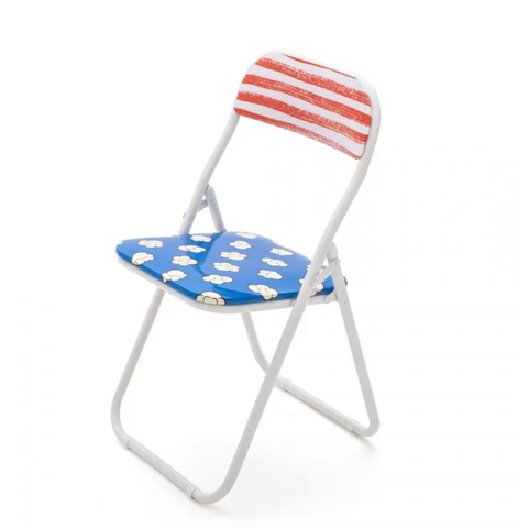 SEDIA BLOW IN METALLO PIEGHEVOLE STUDIO JOB CM. 44 H.47/80 POP CORN NEW SELETTI