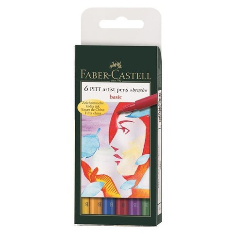 SET 6 PITT ARTIST PEN FABER CASTELL - COLORI BASE