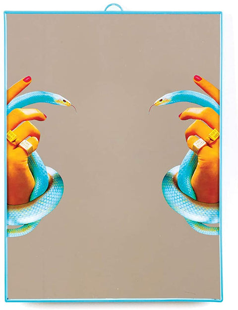 MIRROR SELETTI TOILETPAPER 30X40 HANDS WITH SNAKES 17125
