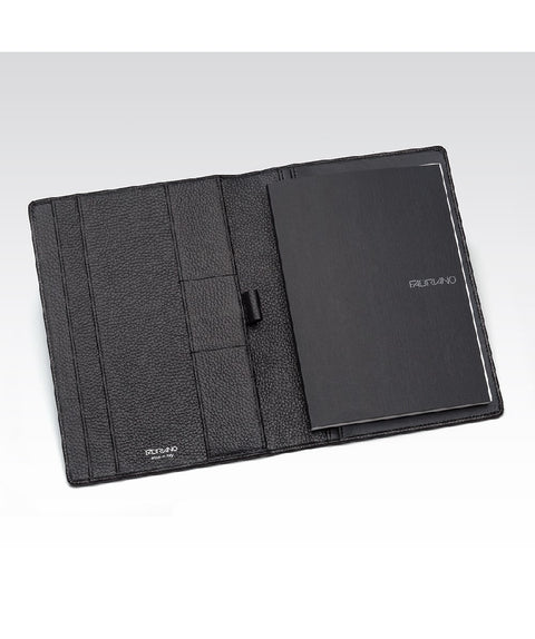NOTEBOOK HOLDER FABRIANO LEATHER A5 15X21 BLACK