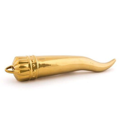 "THE SELETTI CORNETTO IN PORCELAIN LIMITED GOLD EDITION 1046 GOLD"