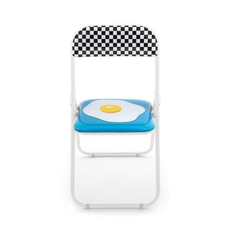 SEDIA BLOW IN METALLO PIEGHEVOLE STUDIO JOB CM. 44 H.47/80 EGG NEW SELETTI