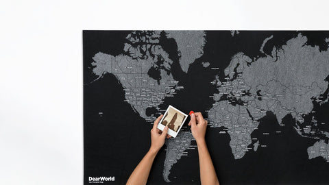 DEAWORLD MAP BY COUNTRIES BLACK 124x66 PALOMAR