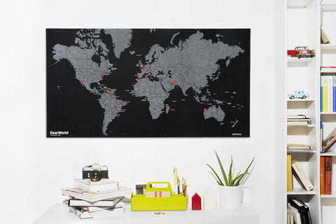 DEAWORLD MAP BY COUNTRIES BLACK 124x66 PALOMAR