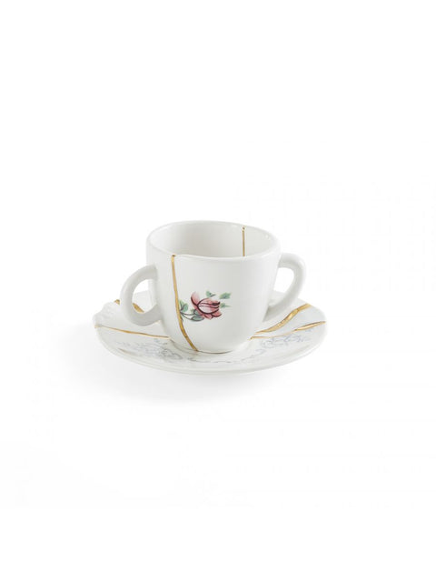 TAZZINA CAFFE' CON PIATTINO SELETTI KINTSUGI N1 ART 09641