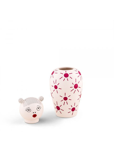SELETTI VASE IN DOLOMITE WITH LID CANOPIES LULA ART. 10531
