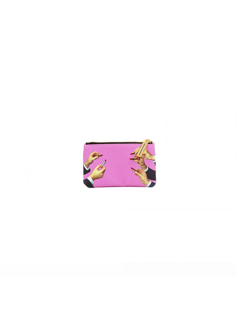 ASTUCCIO IN PU STAMPATO TOILETPAPER LIPSTICKS PINK SELETTI ART. 02513