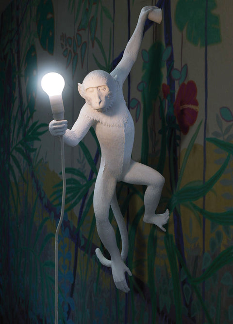 SELETTI RESIN LAMP MONKEY LAMP Cm.37X20,5 H.76,5 HANGING LEFT HAND