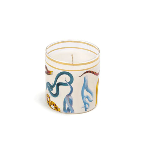 CANDLE IN GLASS JAR TP-NOFEAR NO SHAME SNAKES SELETTI