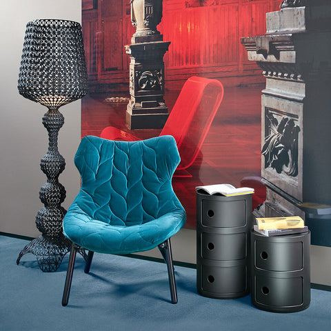 COMODINO COMPONIBILE 3 ELEMENTI MAT KARTELL BLACK