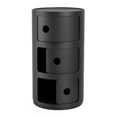 COMODINO COMPONIBILE 3 ELEMENTI MAT KARTELL BLACK
