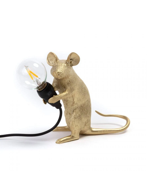 SELETTI LAMP MOUSE GOLD ART 15231