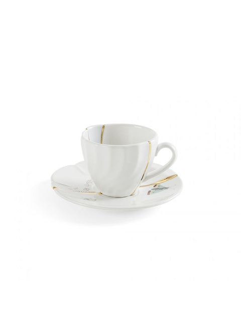 TAZZINA CAFFE' CON PIATTINO SELETTI KINTSUGI N 2 ART 09642