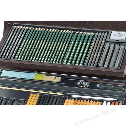 FABER CASTELL PITT MONOCHROME WOODEN CASE