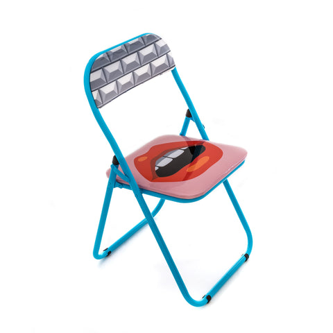 SEDIA BLOW IN METALLO PIEGHEVOLE STUDIO JOB CM. 44 H.47/80 MOUTH NEW SELETTI