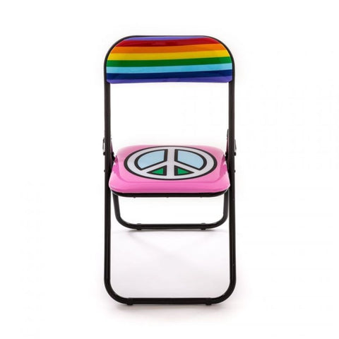 SEDIA BLOW IN METALLO PIEGHEVOLE STUDIO JOB CM. 44 H.47/80 PEACE NEW SELETTI