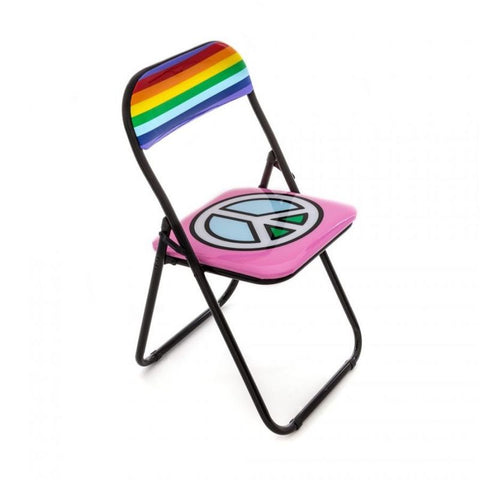 SEDIA BLOW IN METALLO PIEGHEVOLE STUDIO JOB CM. 44 H.47/80 PEACE NEW SELETTI