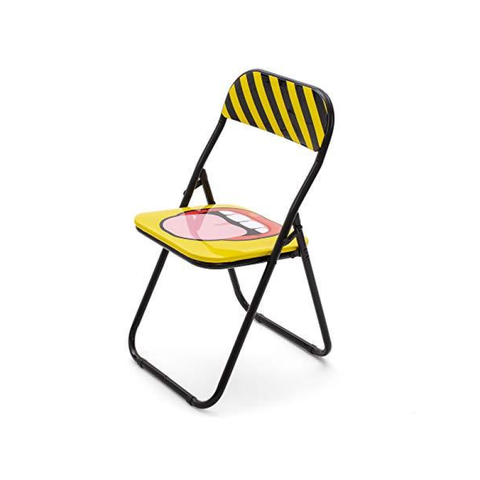 STUDIO JOB BLOW FOLDING METAL CHAIR CM. 44 H.47/80 TONGUE NEW SELETTI