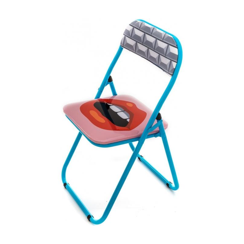 SEDIA BLOW IN METALLO PIEGHEVOLE STUDIO JOB CM. 44 H.47/80 MOUTH NEW SELETTI