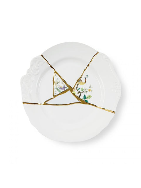 PIATTO PIANO PORCELLANA SELETTI KINTSUGI N2 ART 09612
