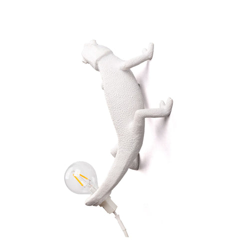 RESIN LAMP SELETTI CHAMELEON LAMP RIGHT GOING DOWN WHITE ART. 15091