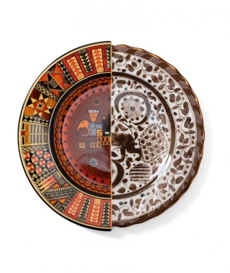 PORCELAIN FLAT PLATE SELETTI HYBRID MITLA ART 09141