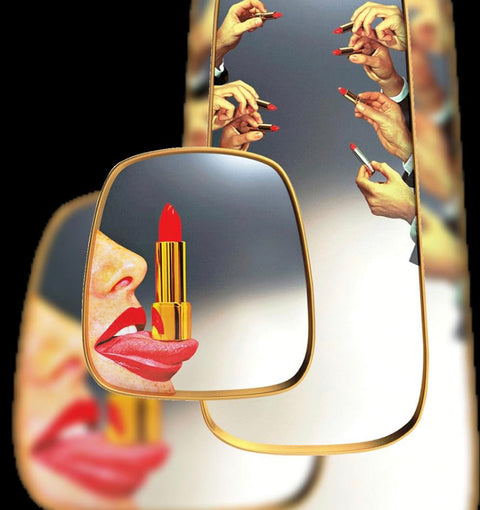 "SPECCHIO SELETTI CORNICE LEGNO LIPSTICKS 17041"