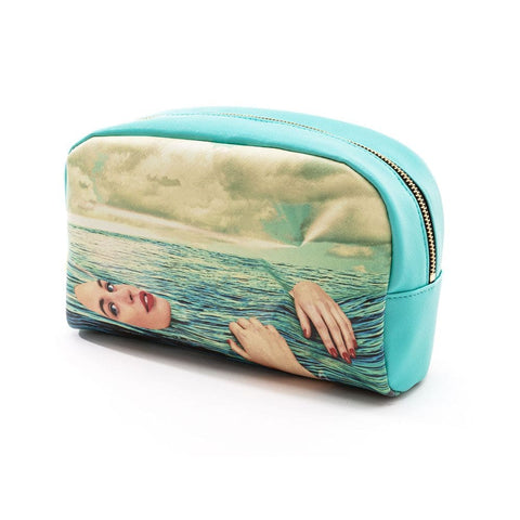 "SELETTI BEAUTY CASE IN PU TOILETPAPER  23X8X13 SEA GIRL ART 02556"