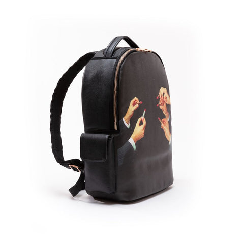 "SELETTI BACKPACK TOILETPAPER LIPSTICK BLACK ART 02350"