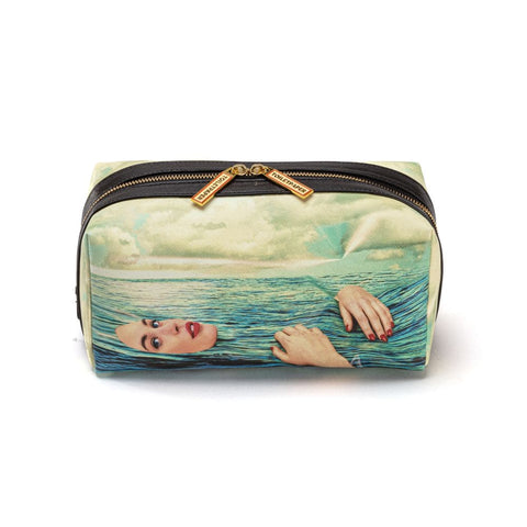 "SELETTI BEAUTY CASE IN PU TOILETPAPER 25,5X12,5X12 SEA GIRL ART 02595"