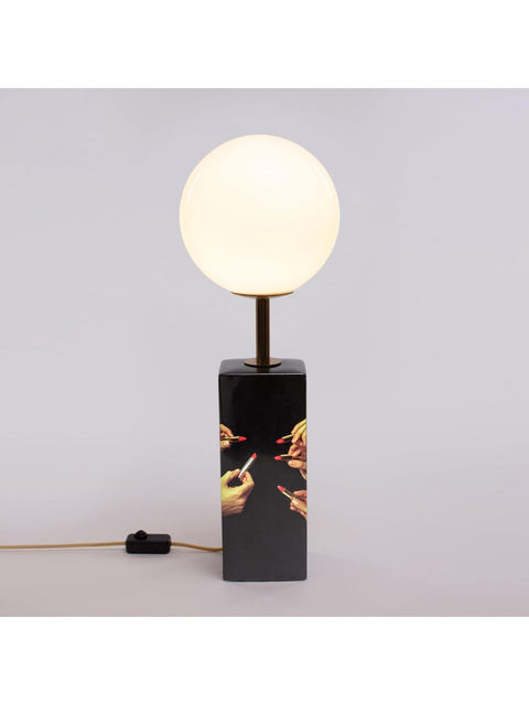 "LED TABLE LAMP IN TP PORCELAIN DIAM CM 34 H 70 LIPSTICKS SELETTI"