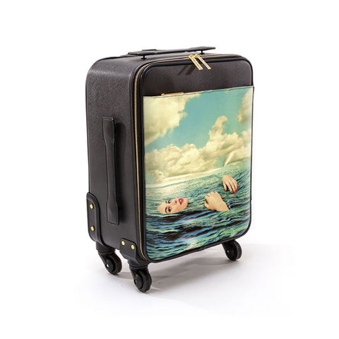 "TOILETPAPER LEATHERETTE TROLLEY CM. 40X25 H 55 SEA GIRL SELETTI"