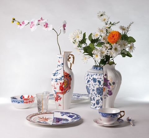 PORCELAIN VASE DIAM. 23 H. 26 HYBRID MELANIN SELETTI